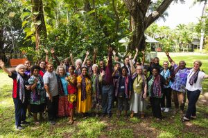 Community partners gathered for an international service project