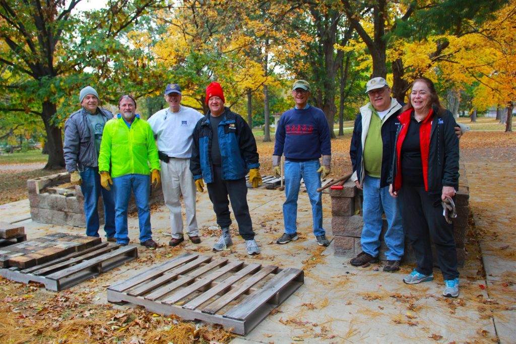 Make a Difference Day volunteers at an outdoor work site in 2023