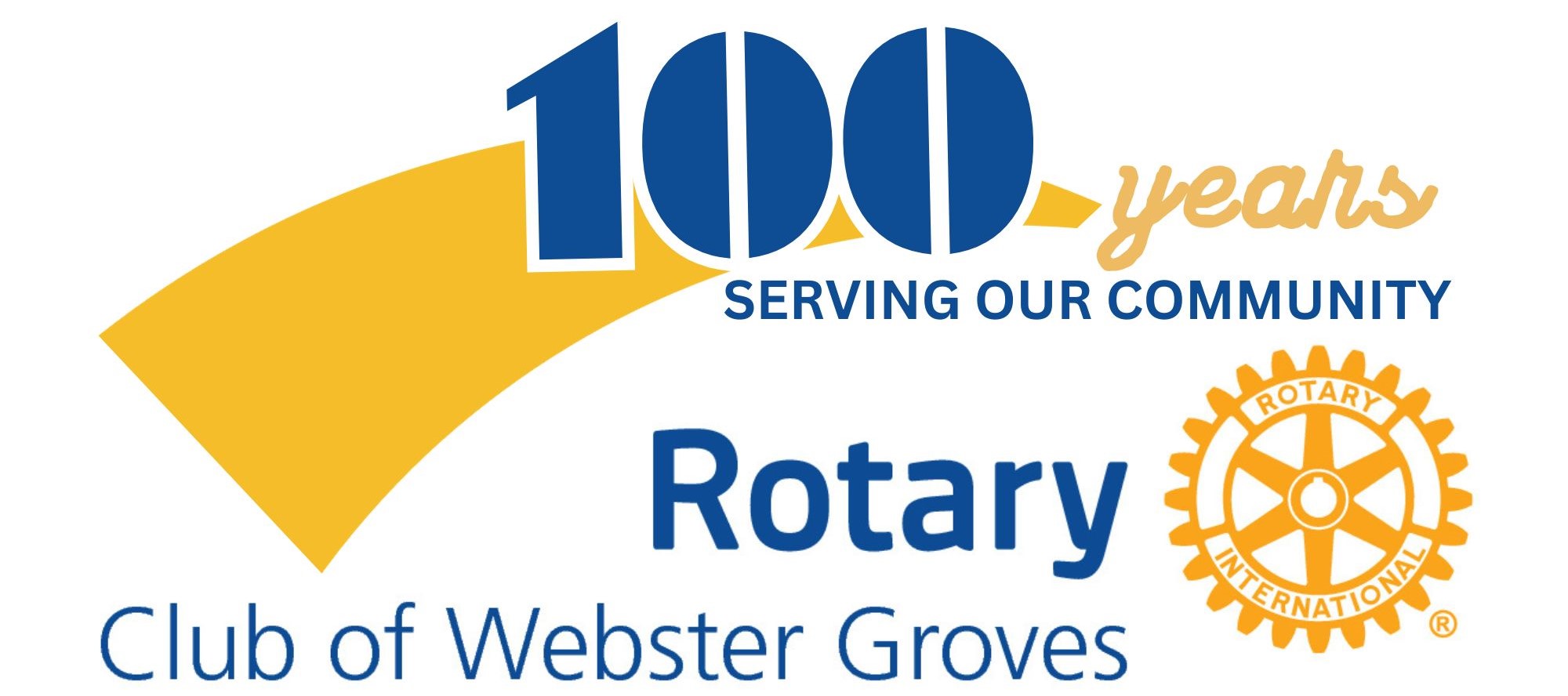 Webster Groves Rotary 100 Years Serving Our Community 2024 centennial logo